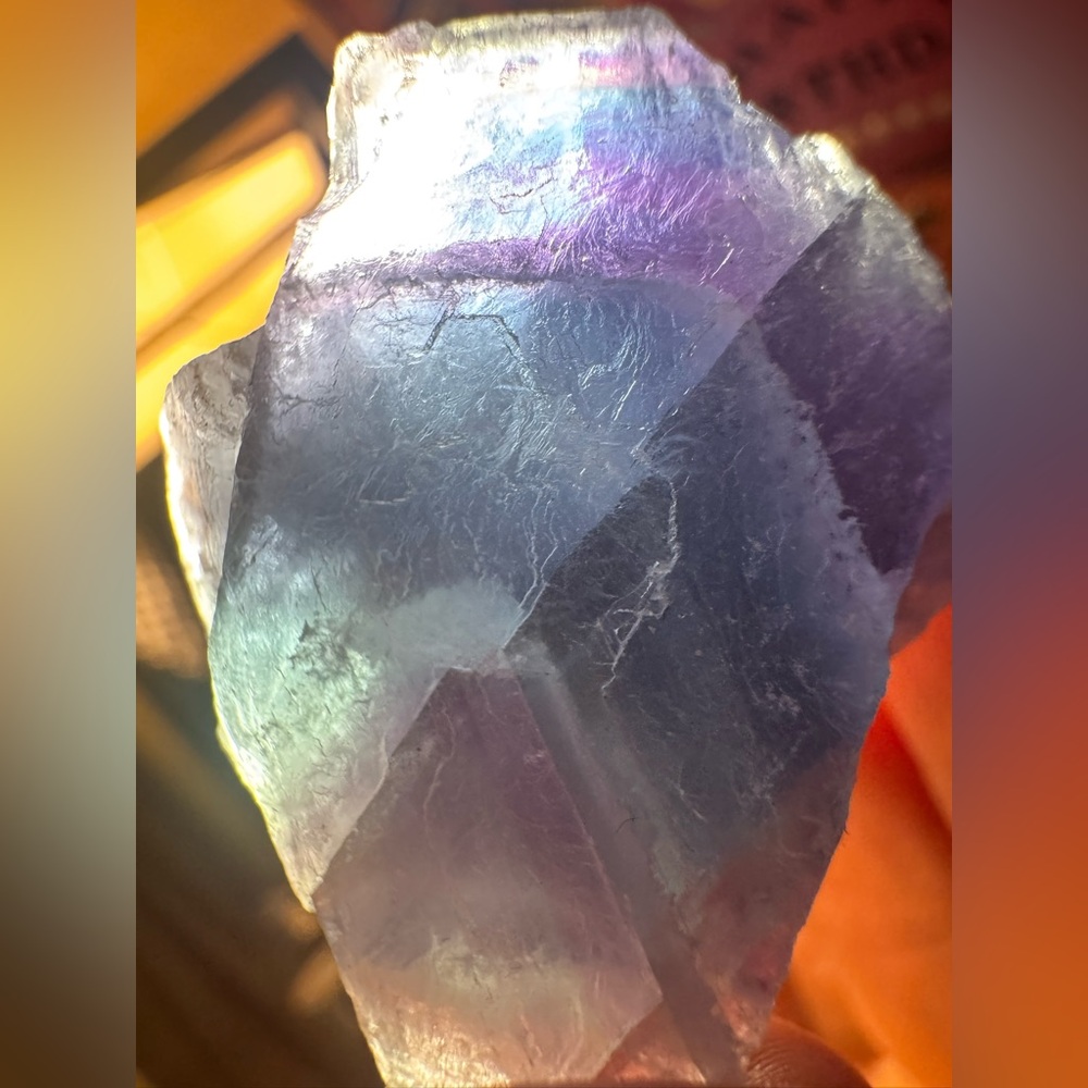Natural rainbow Fluorite Crystal Specimen